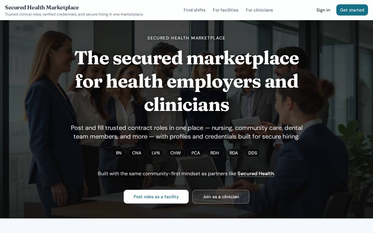 Secured Health website preview