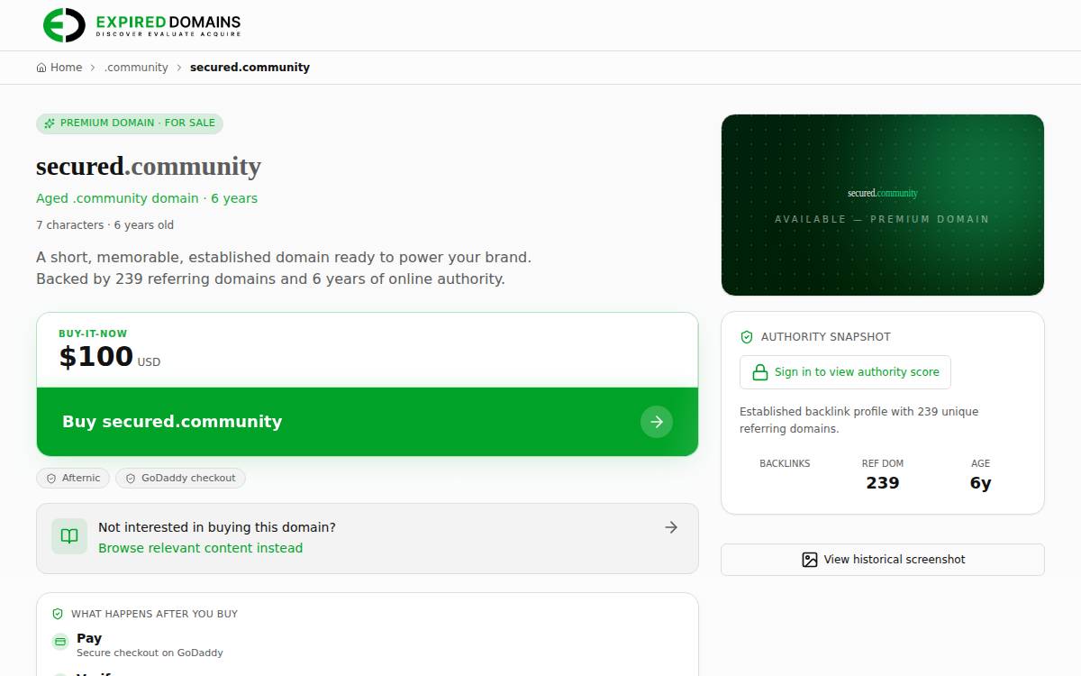 Secured website preview