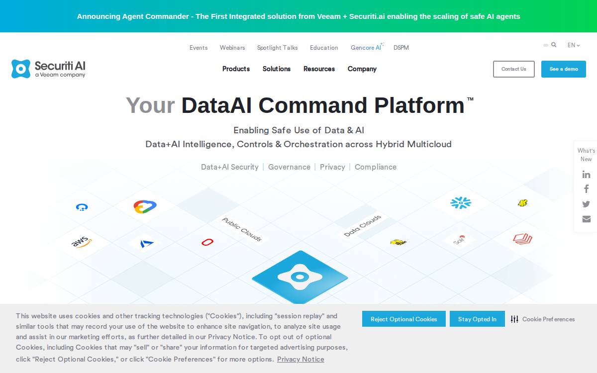 Securiti website preview