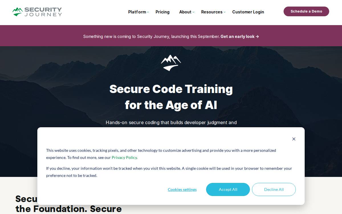 Security Journey website preview