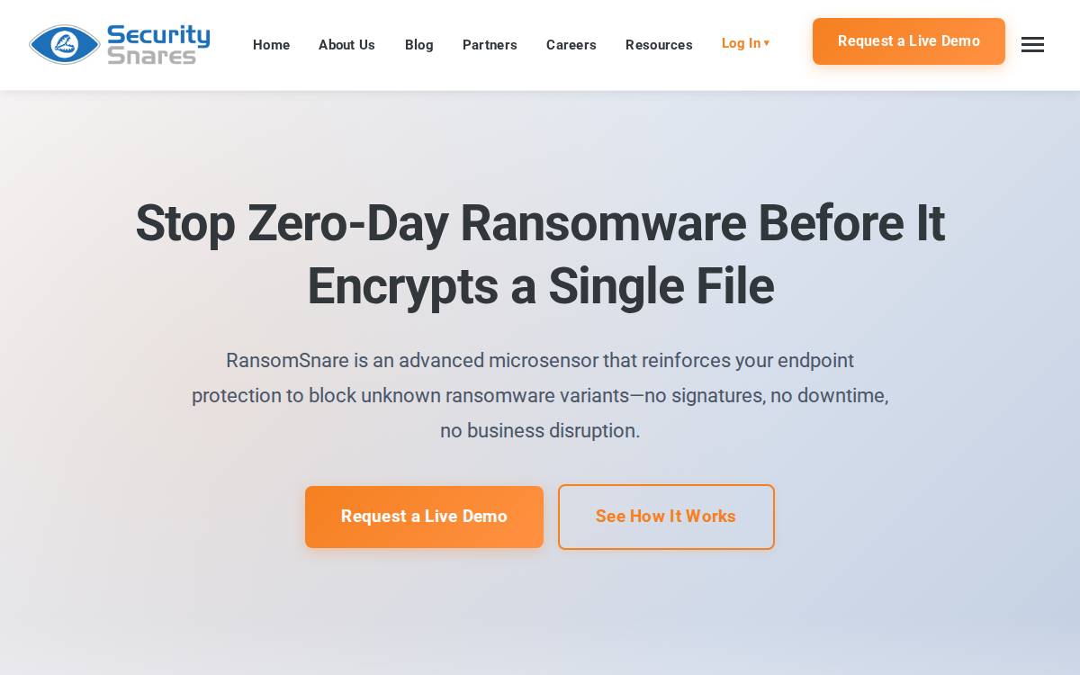 Securitysnares website preview