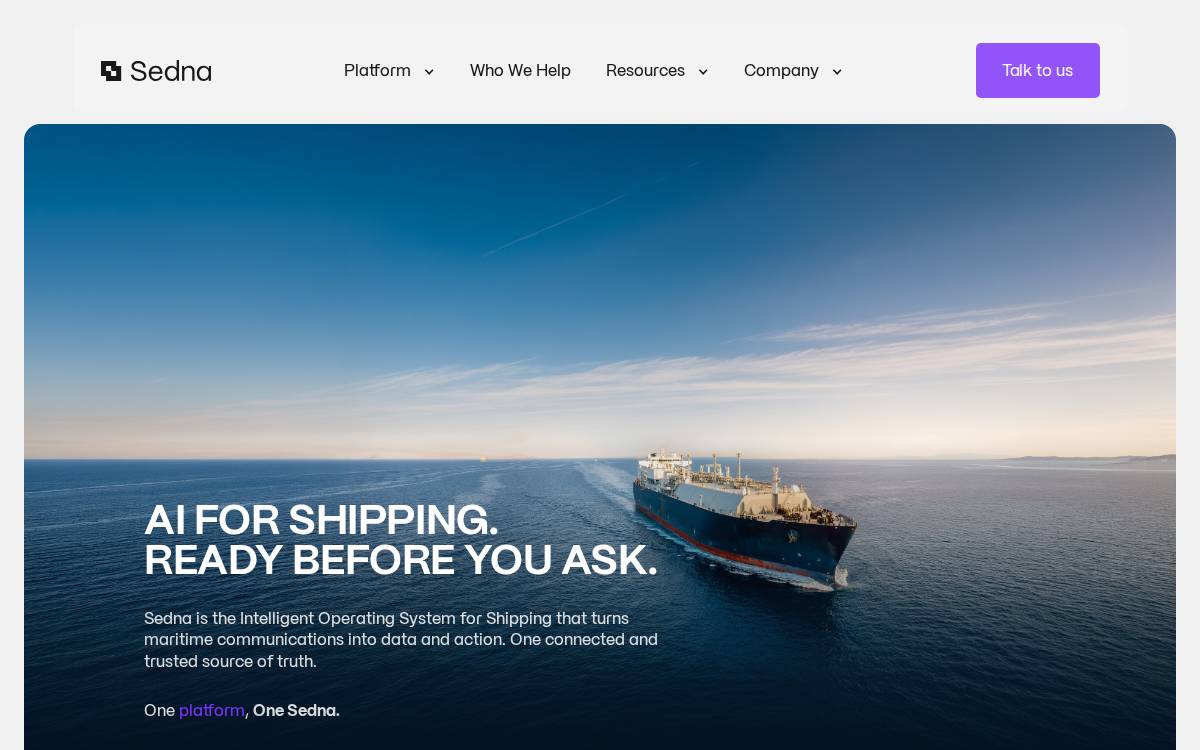 Sedna website preview