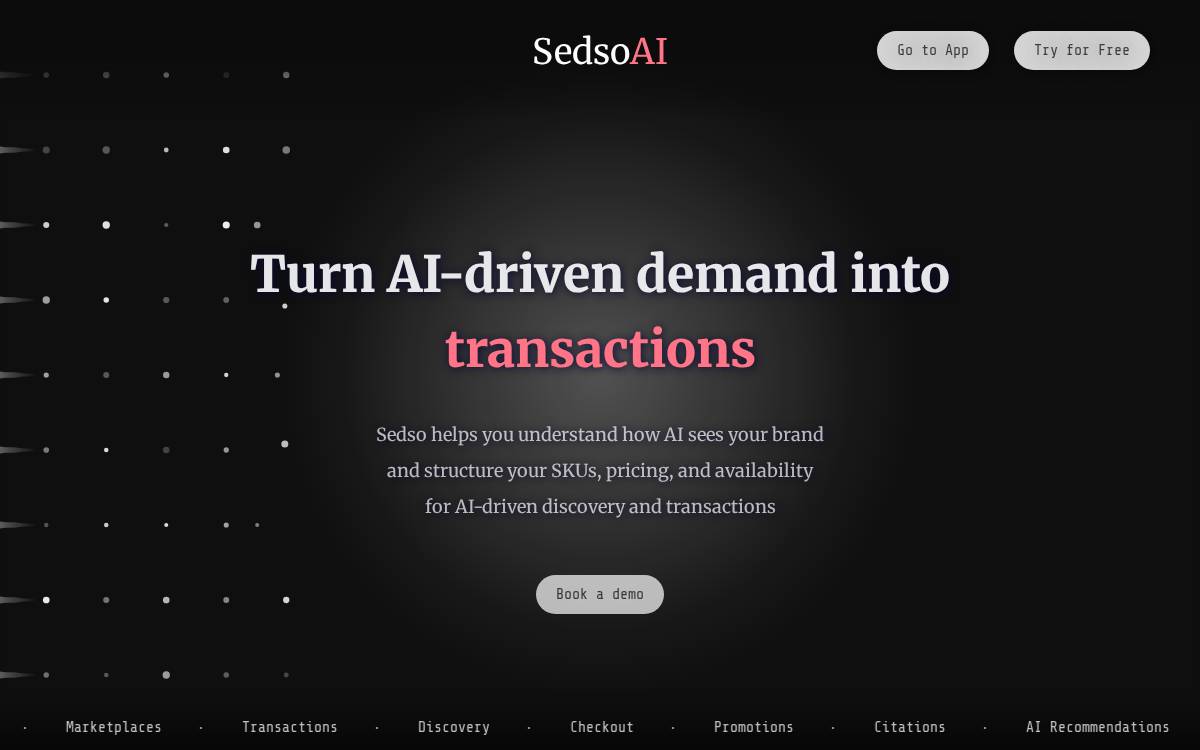 Sedso.ai website preview