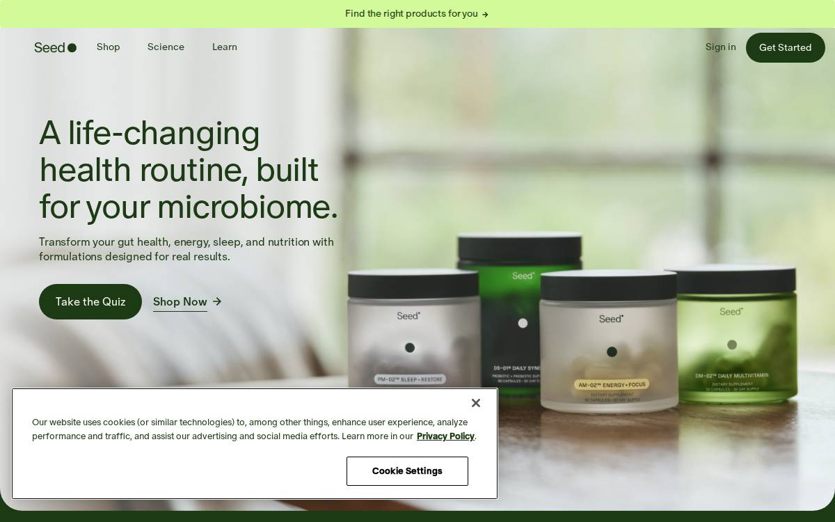 Seed Health website preview