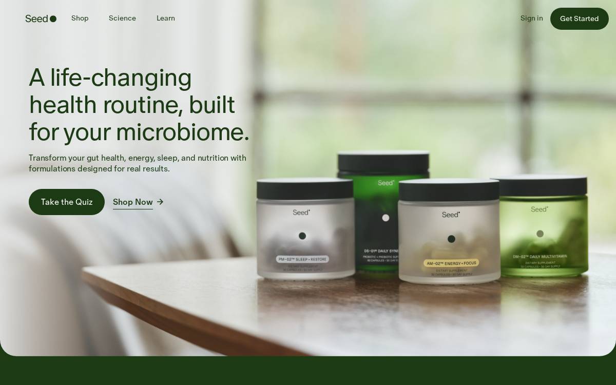 Seed Health website preview