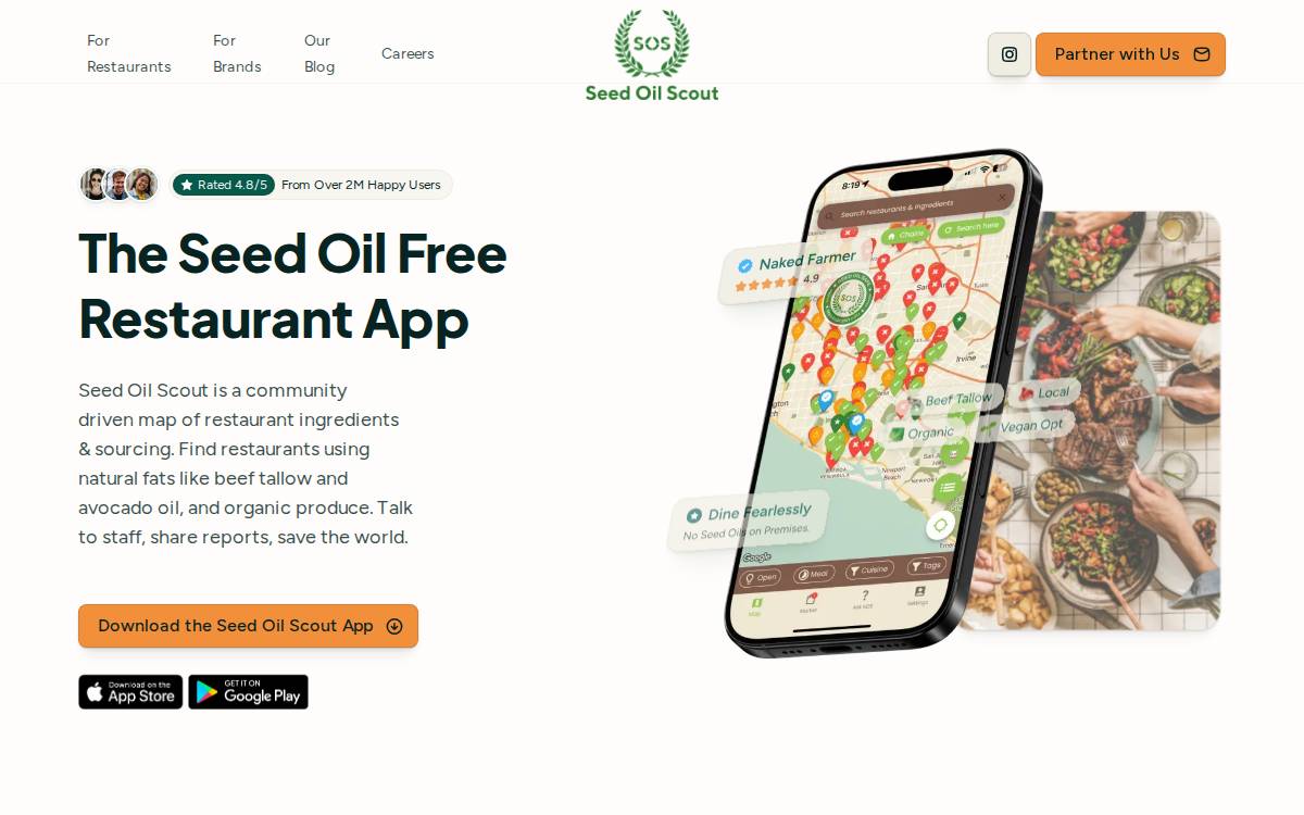 Seed Oil Scout website preview