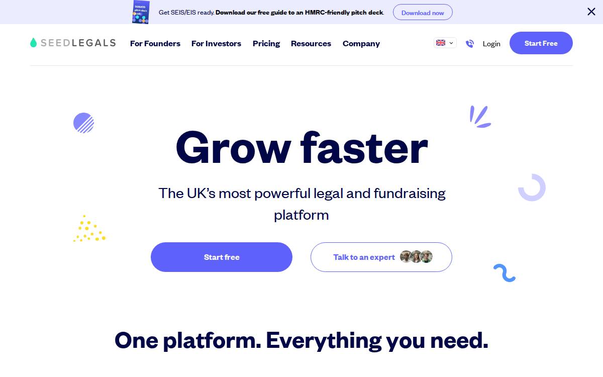 SeedLegals website preview