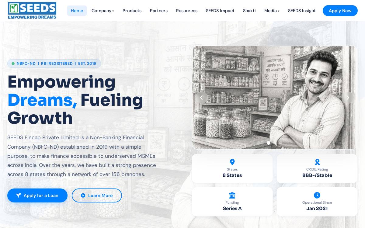 Seeds Fincap website preview