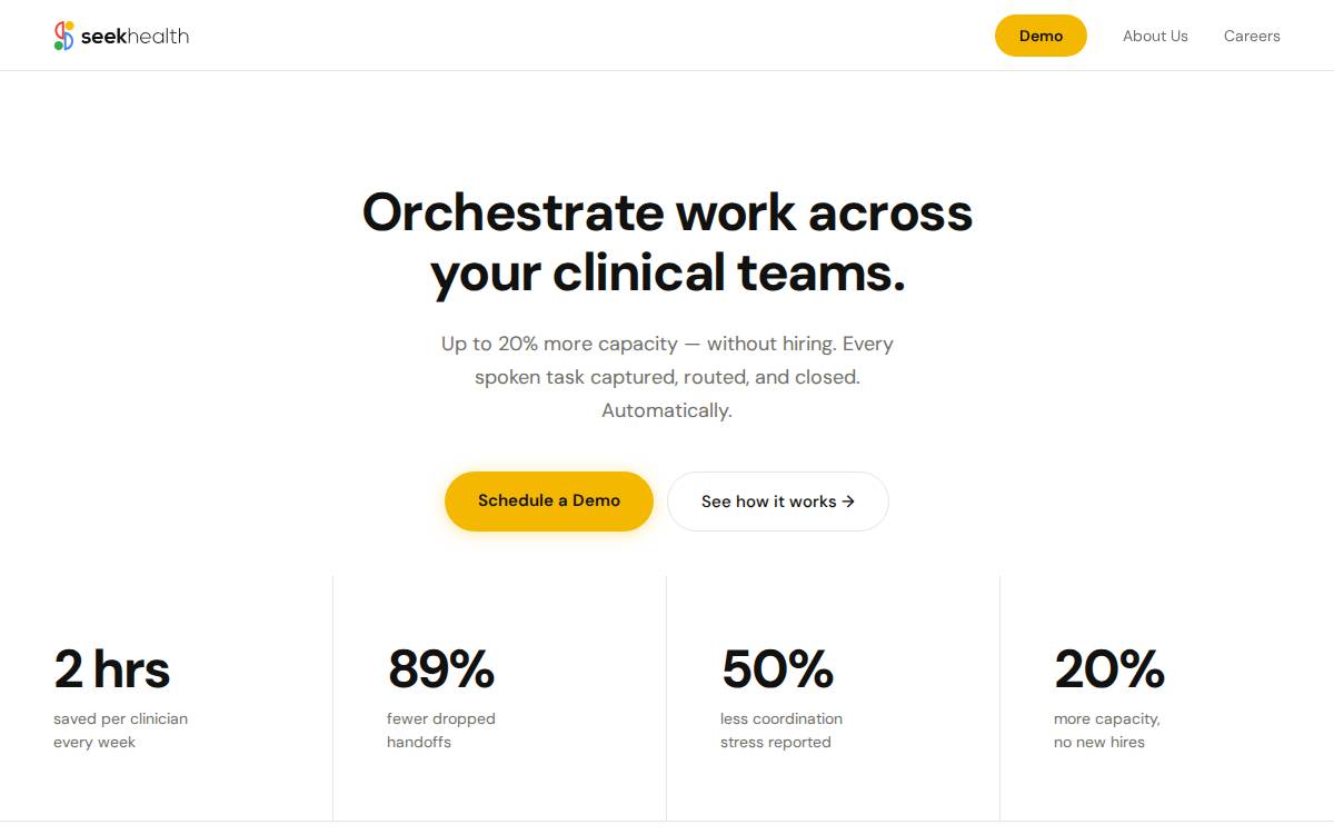 Seek Health AI website preview