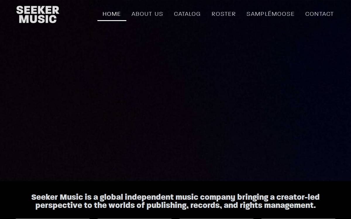Seeker Music website preview