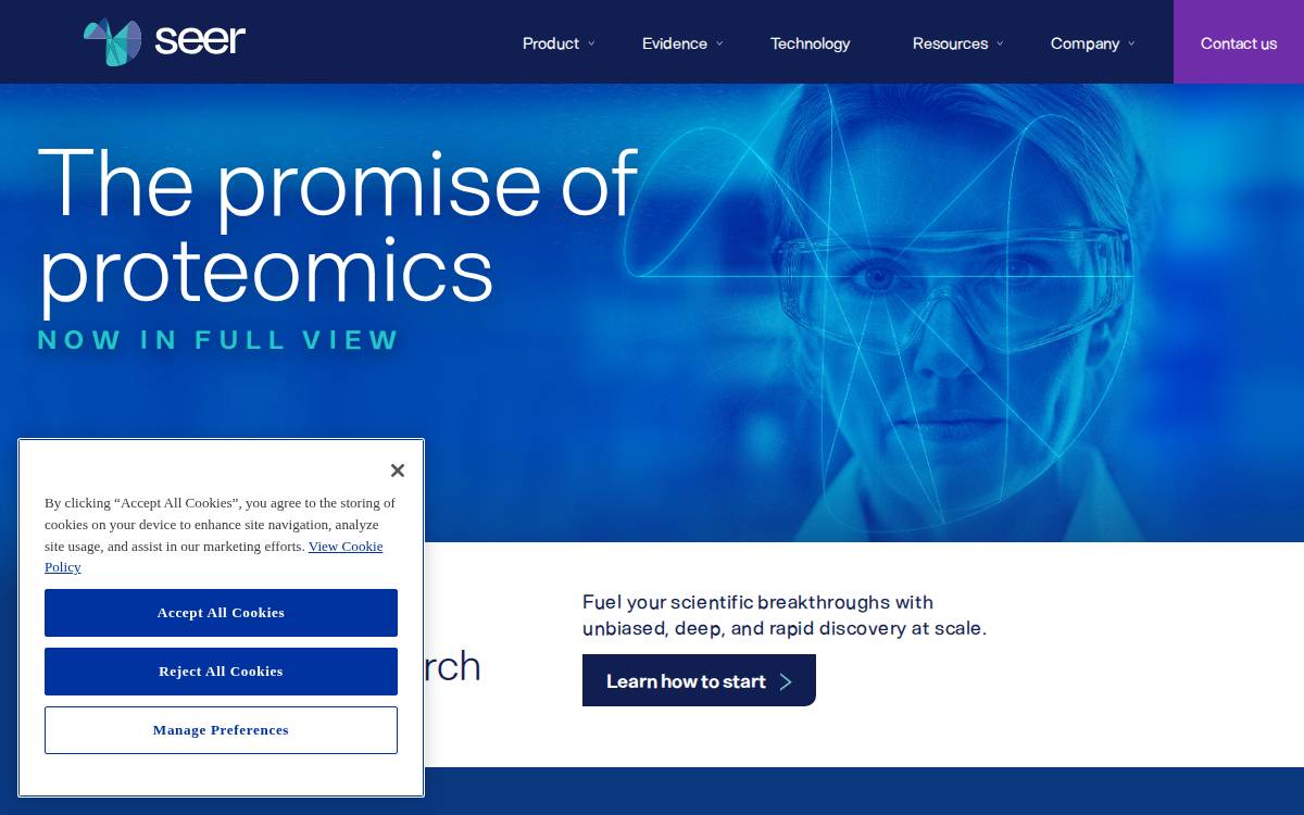 Seer website preview
