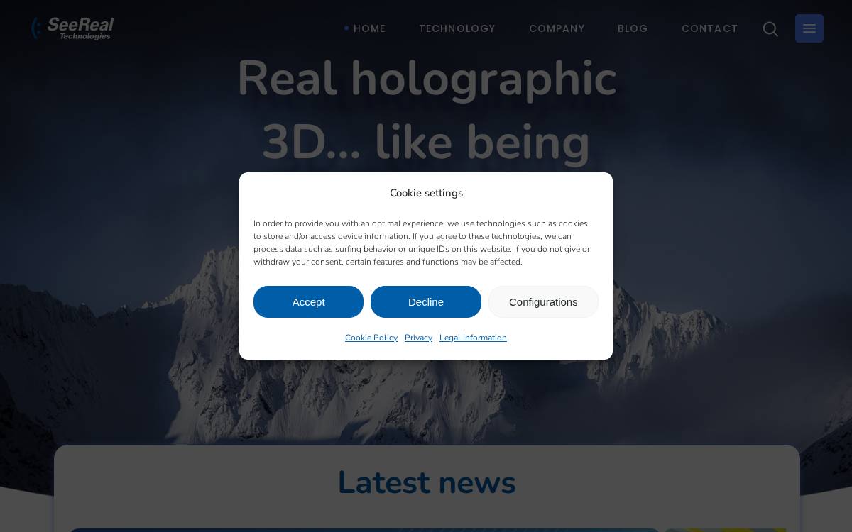 SeeReal website preview