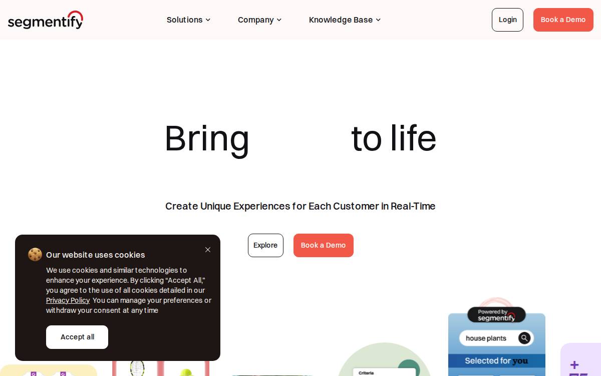 Segmentify website preview