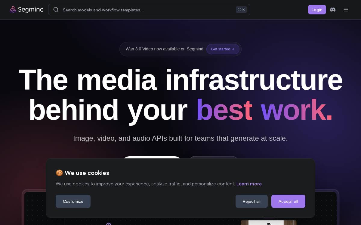 Segmind website preview
