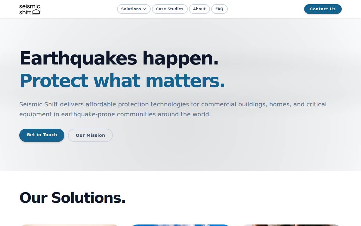 Seismicshift website preview