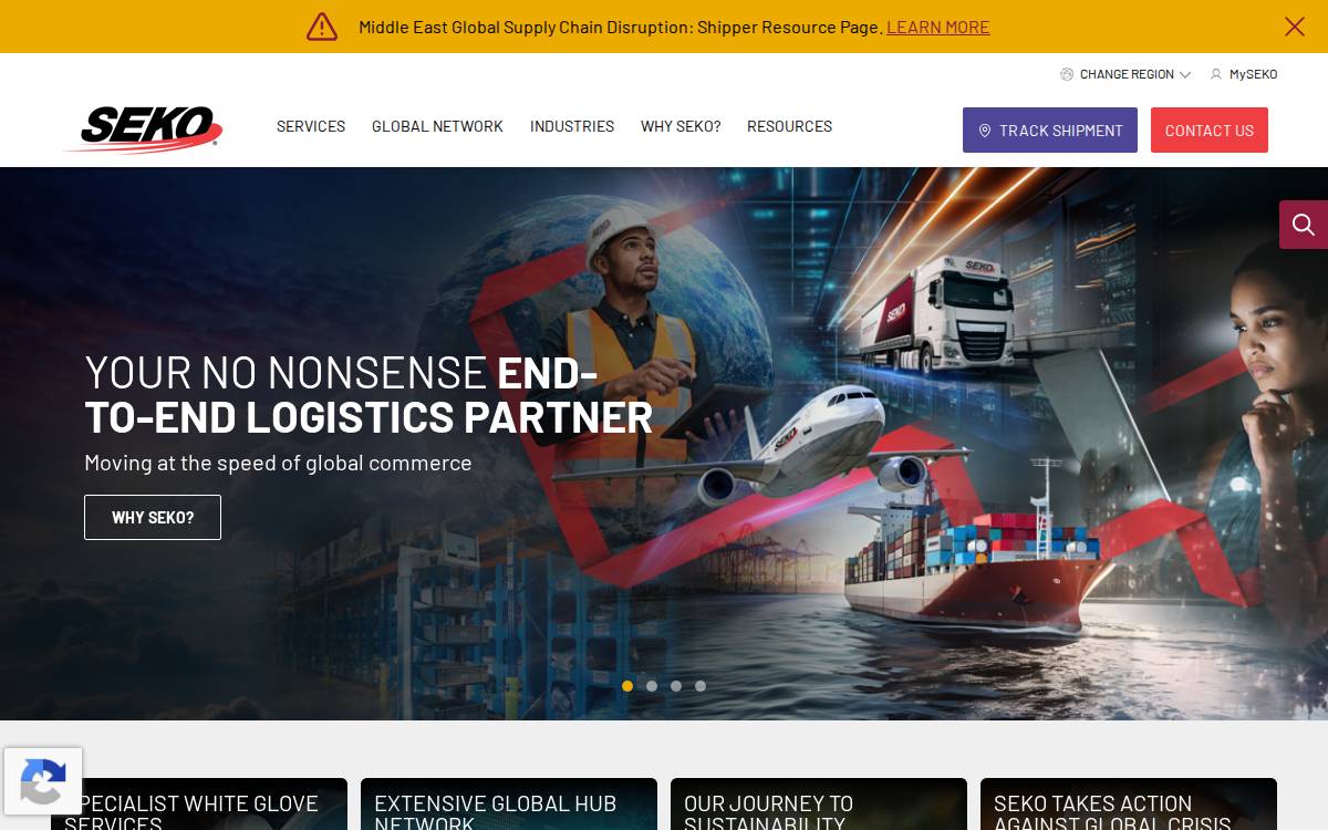 SEKO Logistics website preview