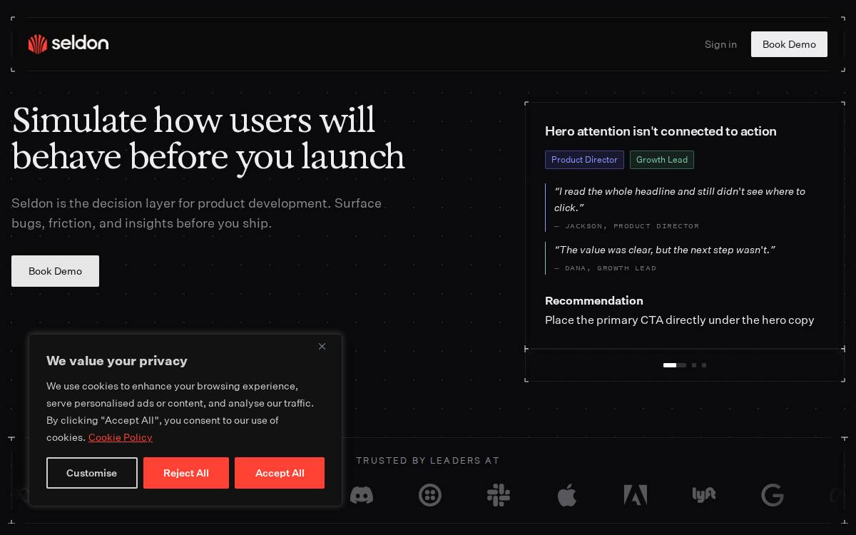 Seldon website preview