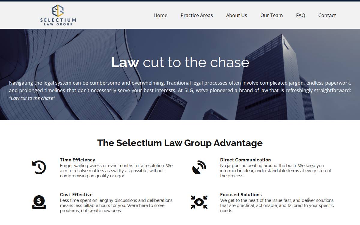 Selectium Law Group website preview