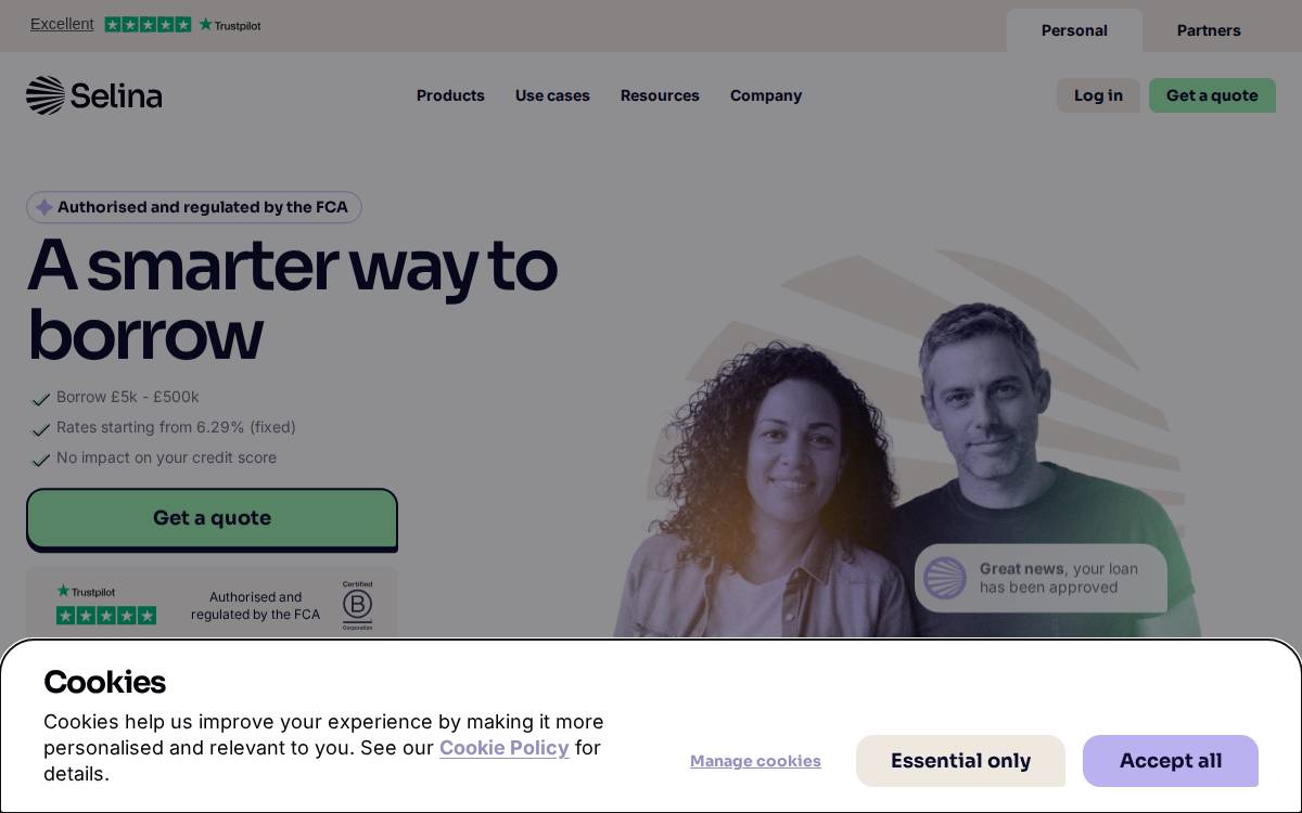 Selina Finance website preview