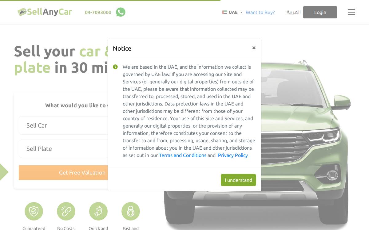 SellAnyCar website preview