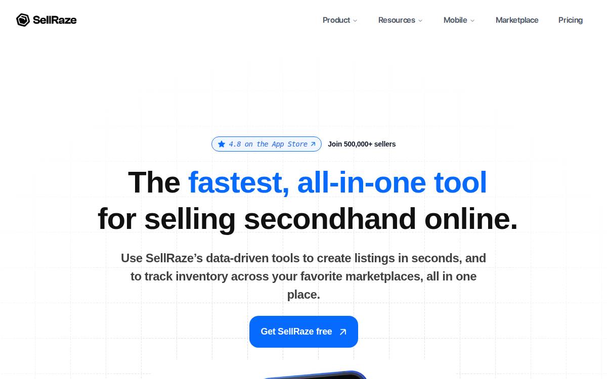 SellRaze website preview