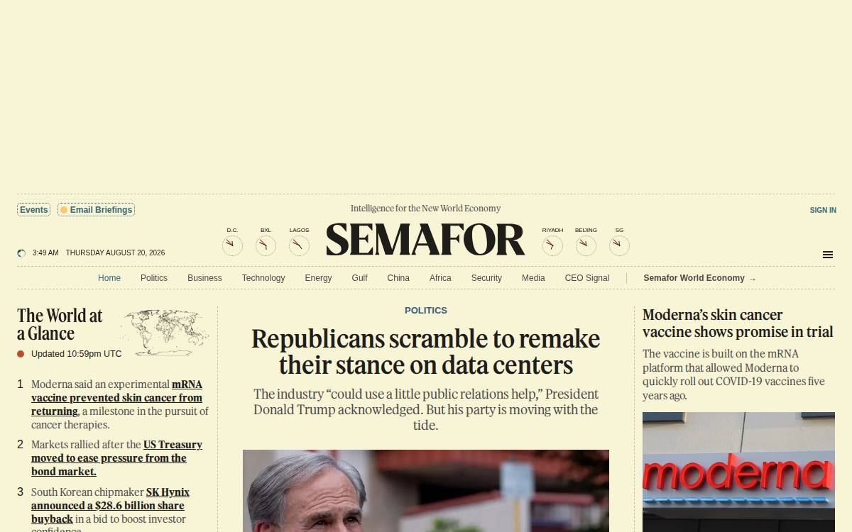 Semafor website preview