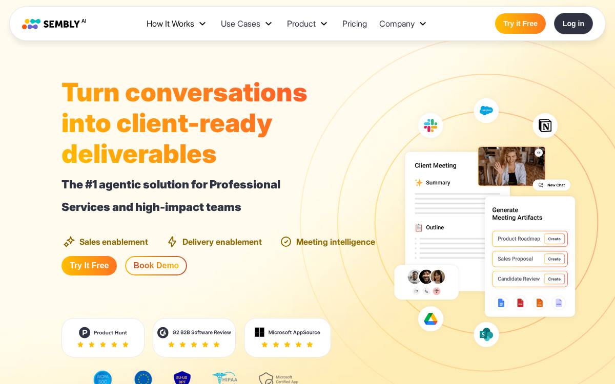 Sembly AI website preview