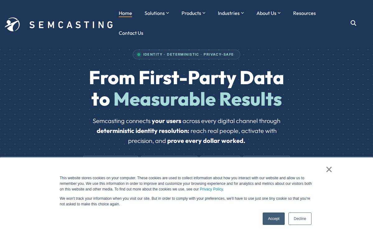 Semcasting website preview