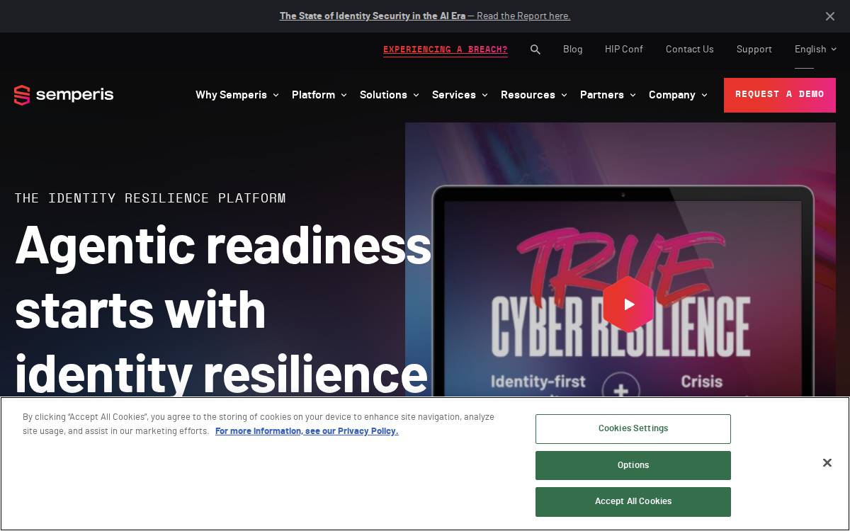 Semperis website preview
