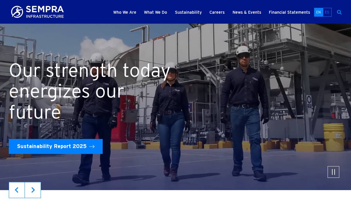 Sempra Infrastructure website preview