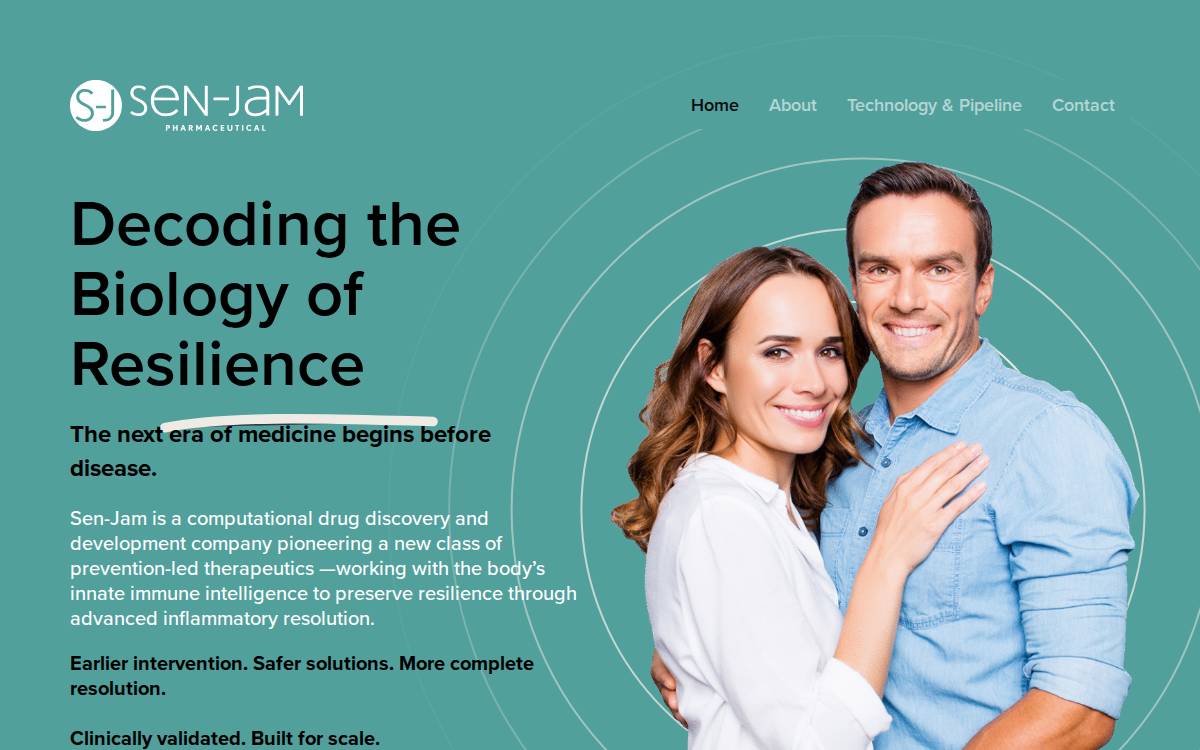 Sen-Jam Pharmaceutical website preview