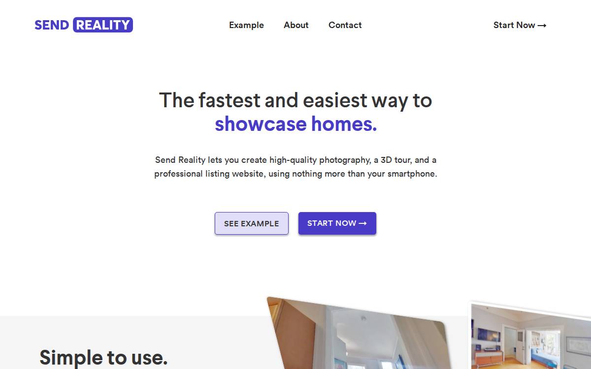 Send Reality website preview