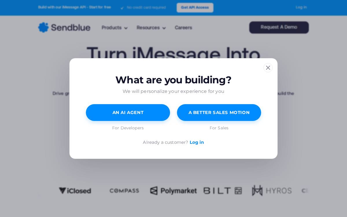 Sendblue website preview