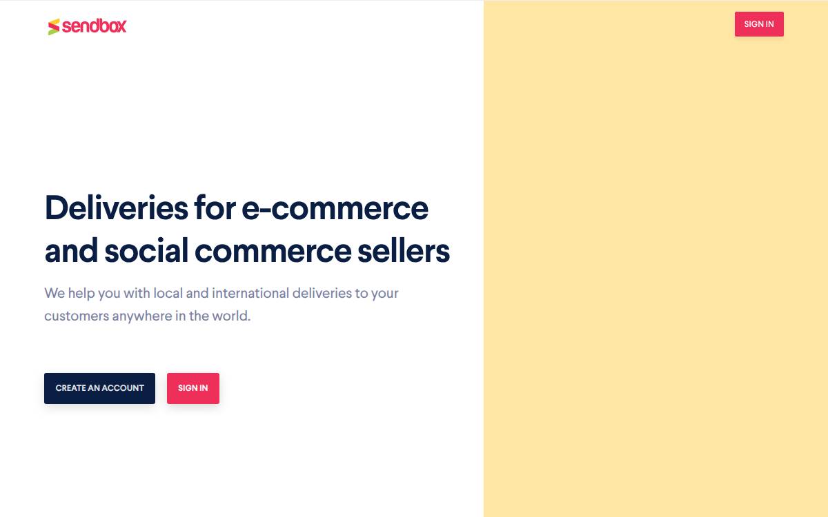 Sendbox website preview