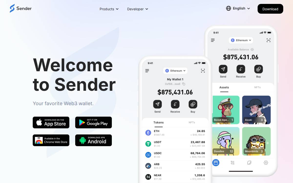 Sender website preview