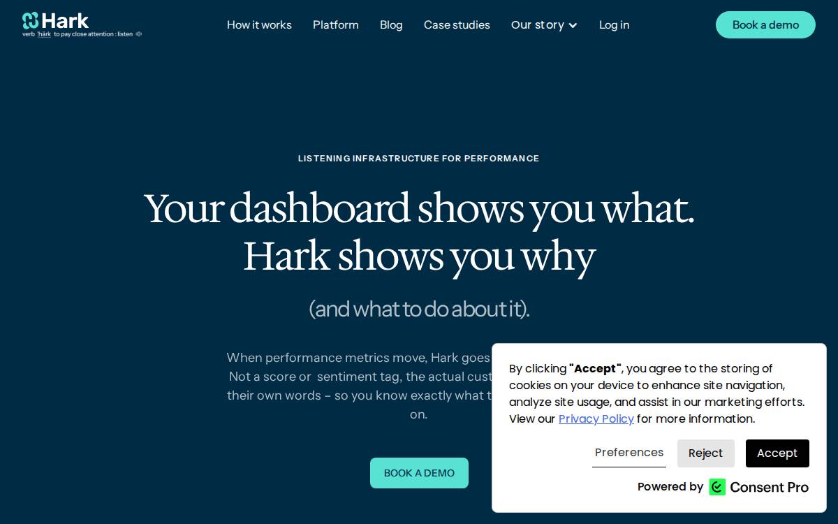 Sendhark website preview