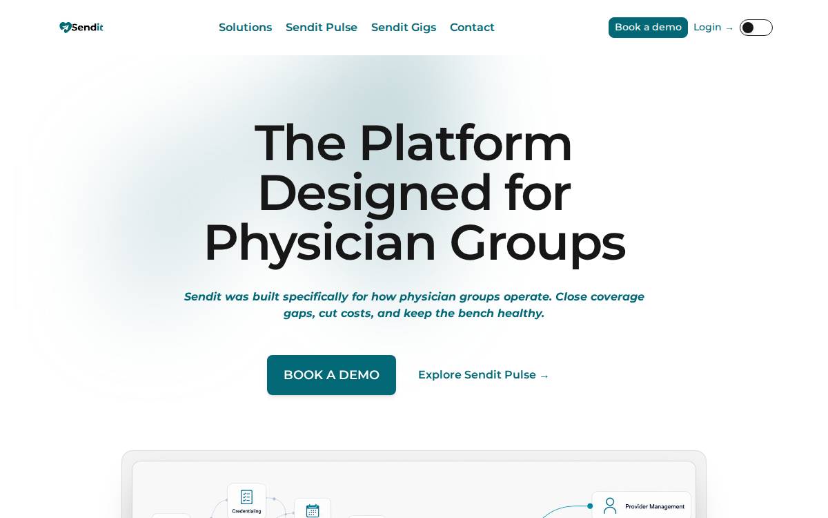 Send-it Healthcare website preview
