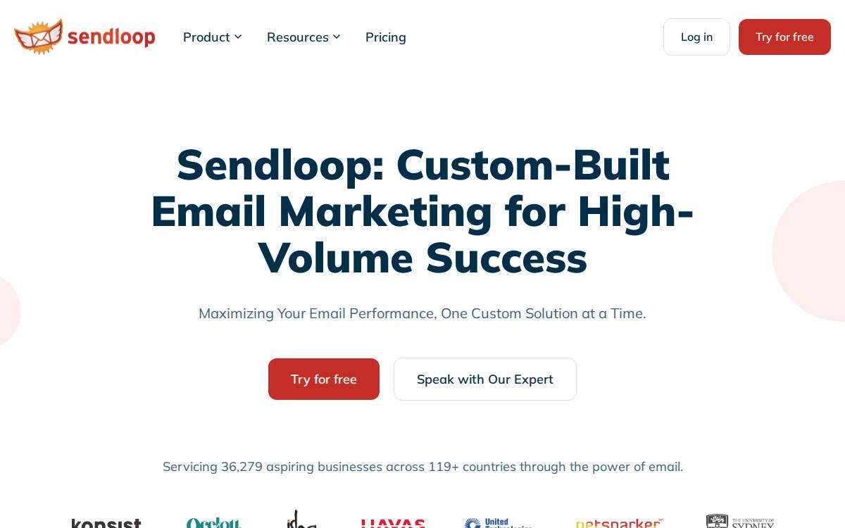 Sendloop website preview