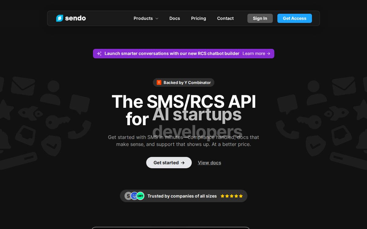 Sendo website preview