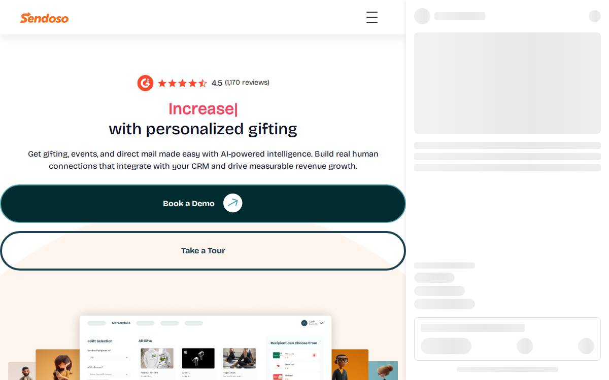Sendoso website preview