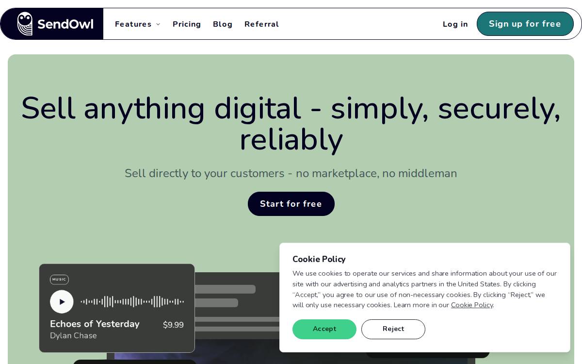 SendOwl website preview