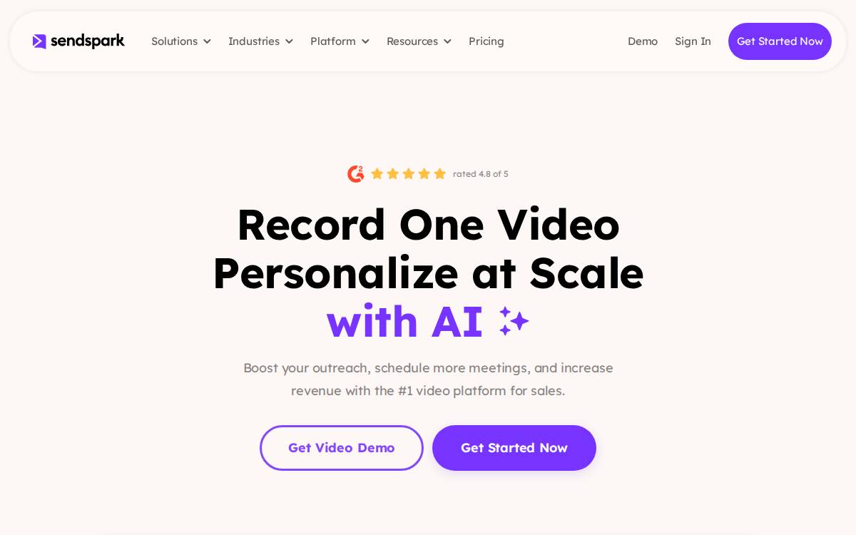 SendSpark website preview