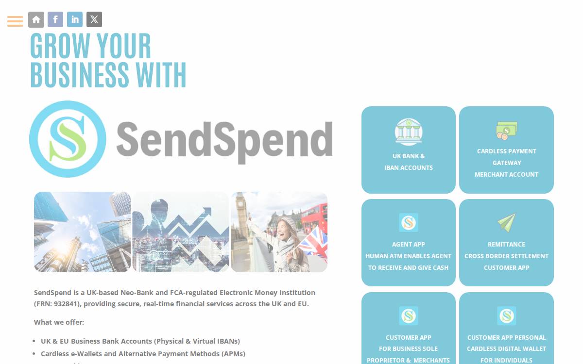 Sendspend website preview