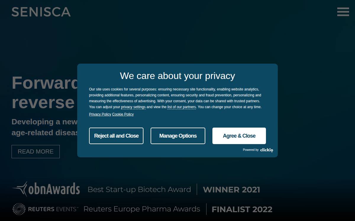 Senisca website preview