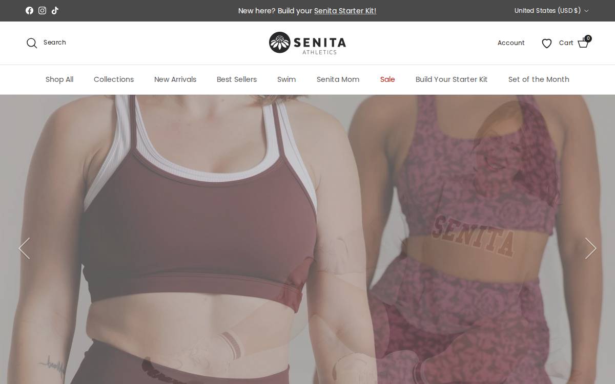 Senita Athletics website preview