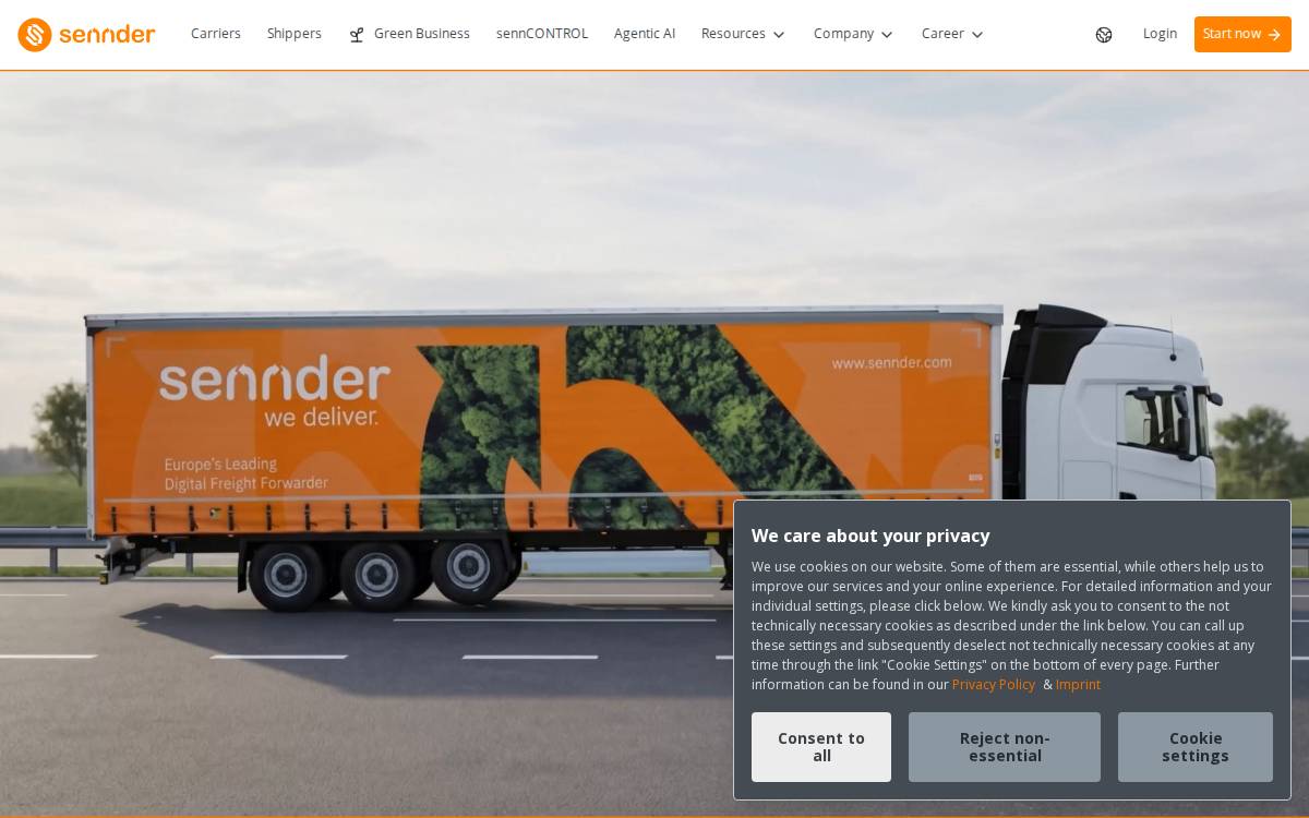 Sennder website preview