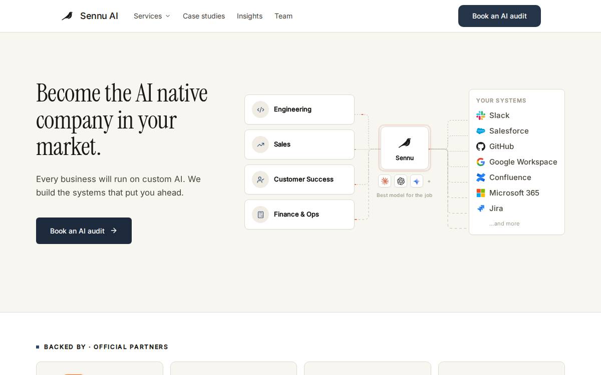 Sennu AI website preview