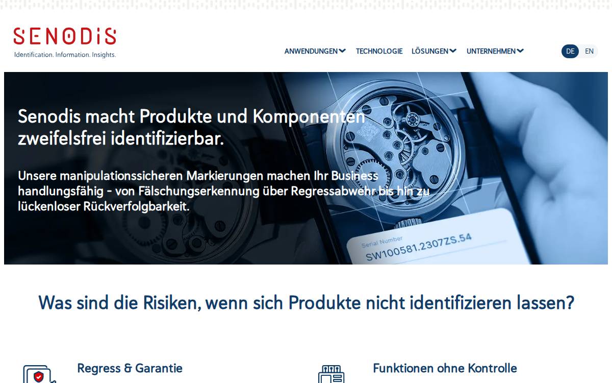 Senodis Technologies GmbH website preview