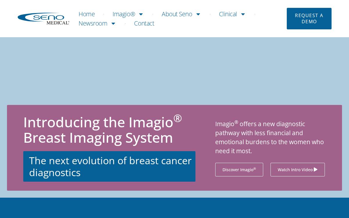Seno Medical website preview