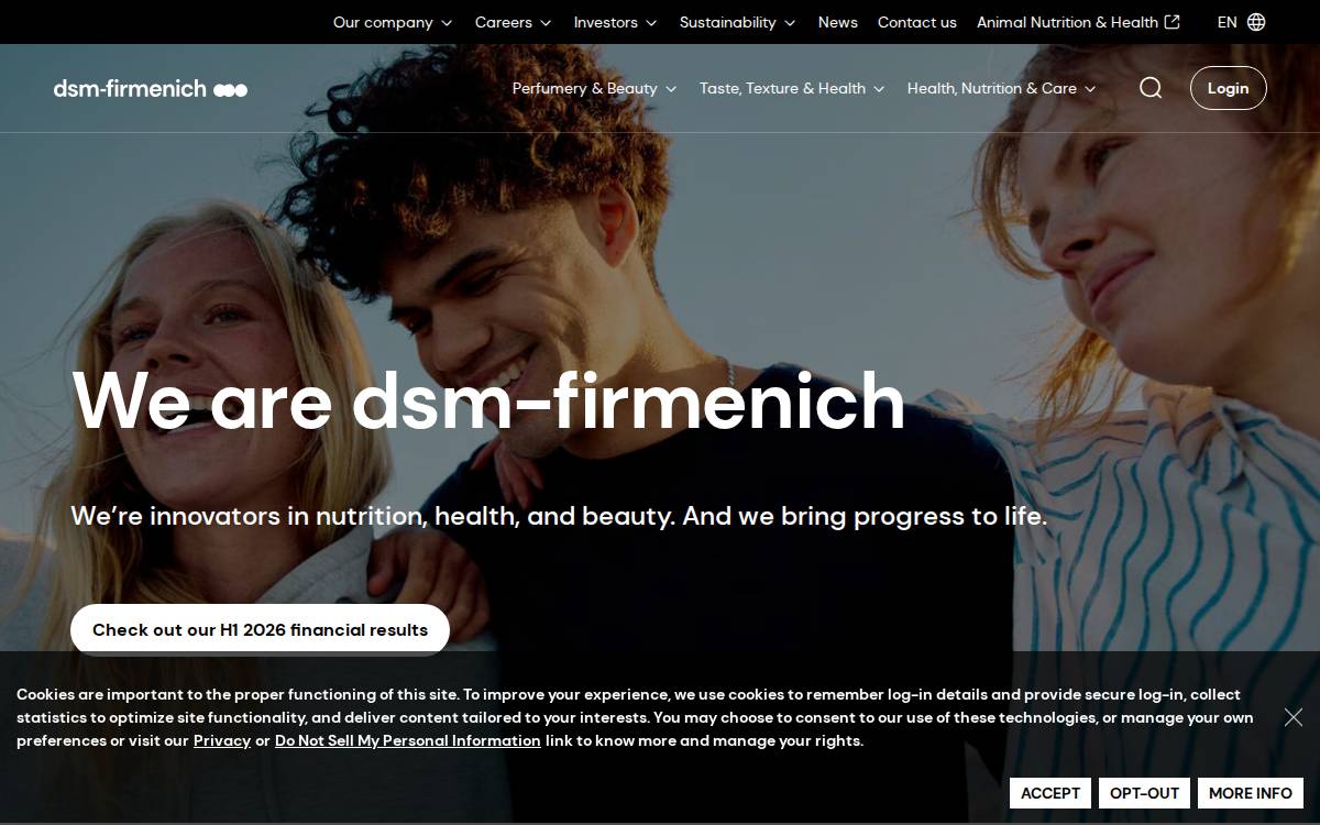Senomyx website preview